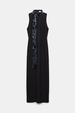 Dorothee Schumacher Kleid aus Punto Milano mit Pailletten-Schal pure black