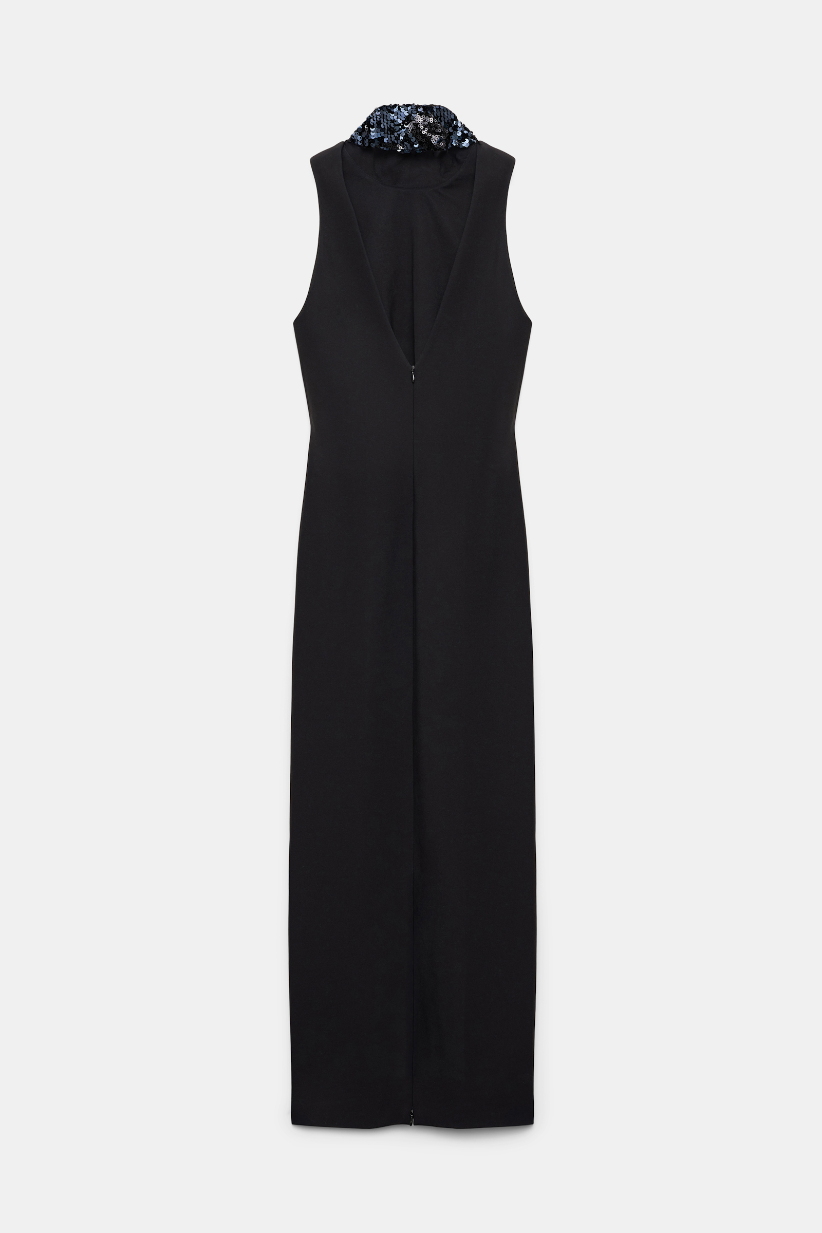Dorothee Schumacher Punto Milano dress with sequin scarf pure black