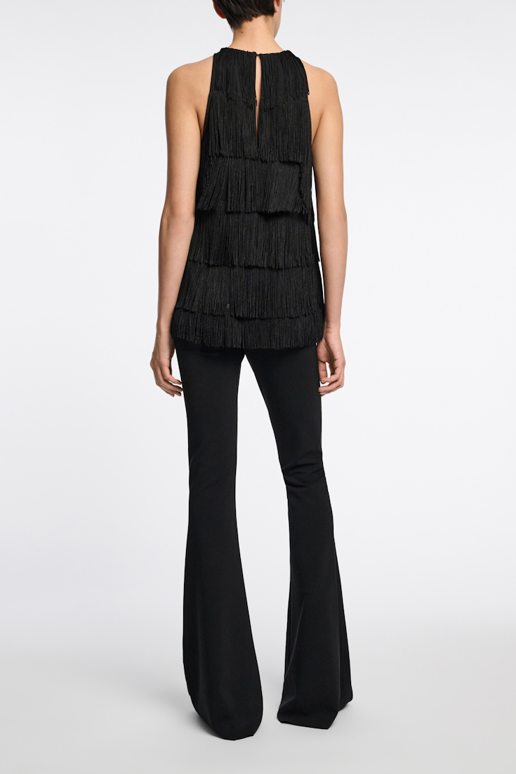 Dorothee Schumacher Punto Milano Top mit Allover Fransen pure black