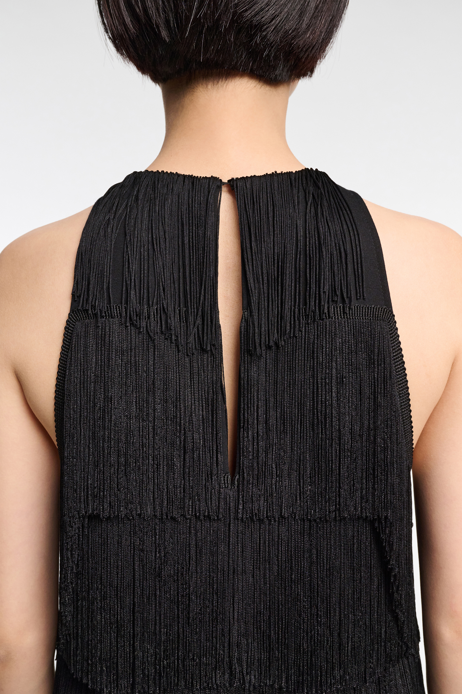 Dorothee Schumacher Punto Milano Top mit Allover Fransen pure black