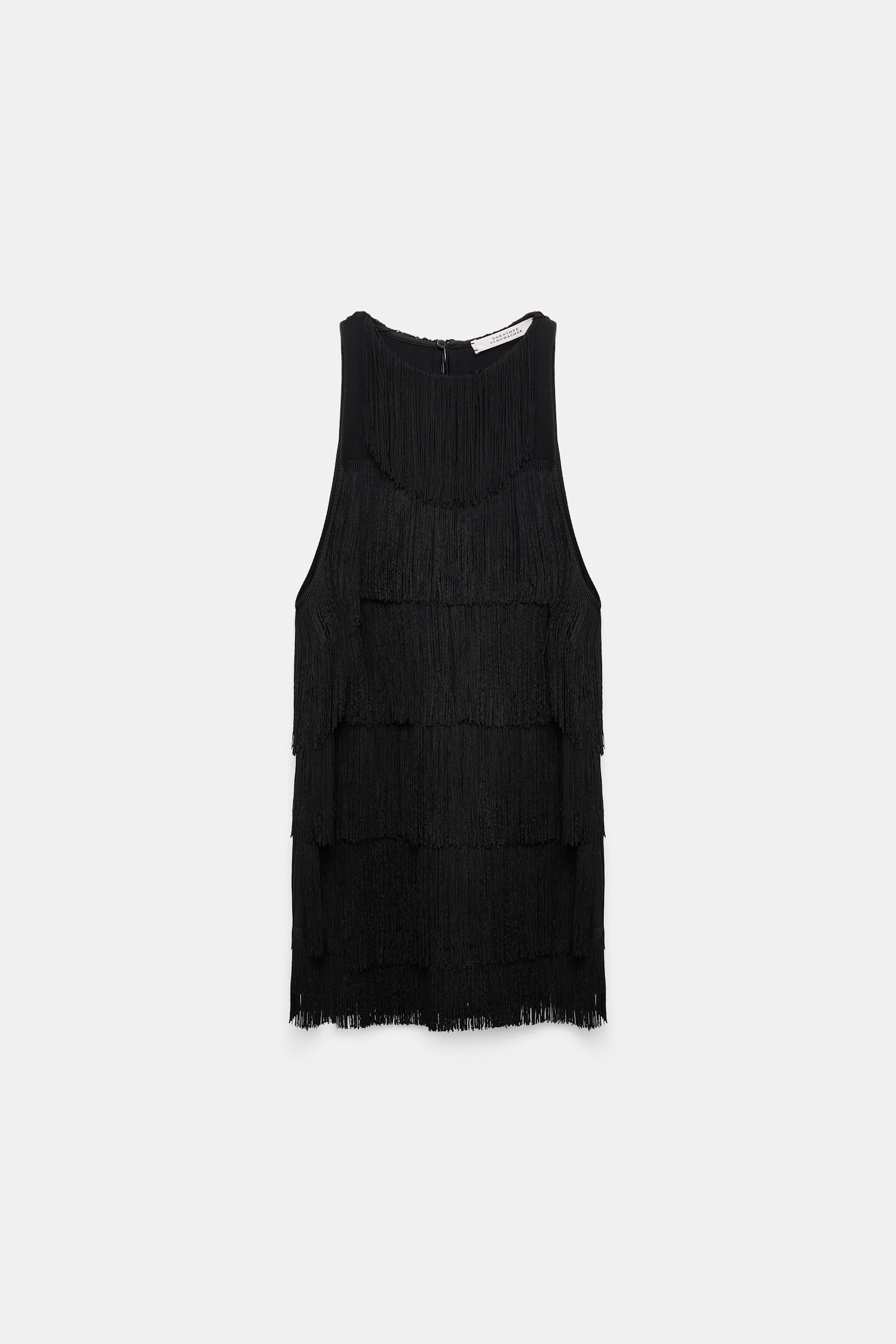 Dorothee Schumacher Punto Milano Top mit Allover Fransen pure black