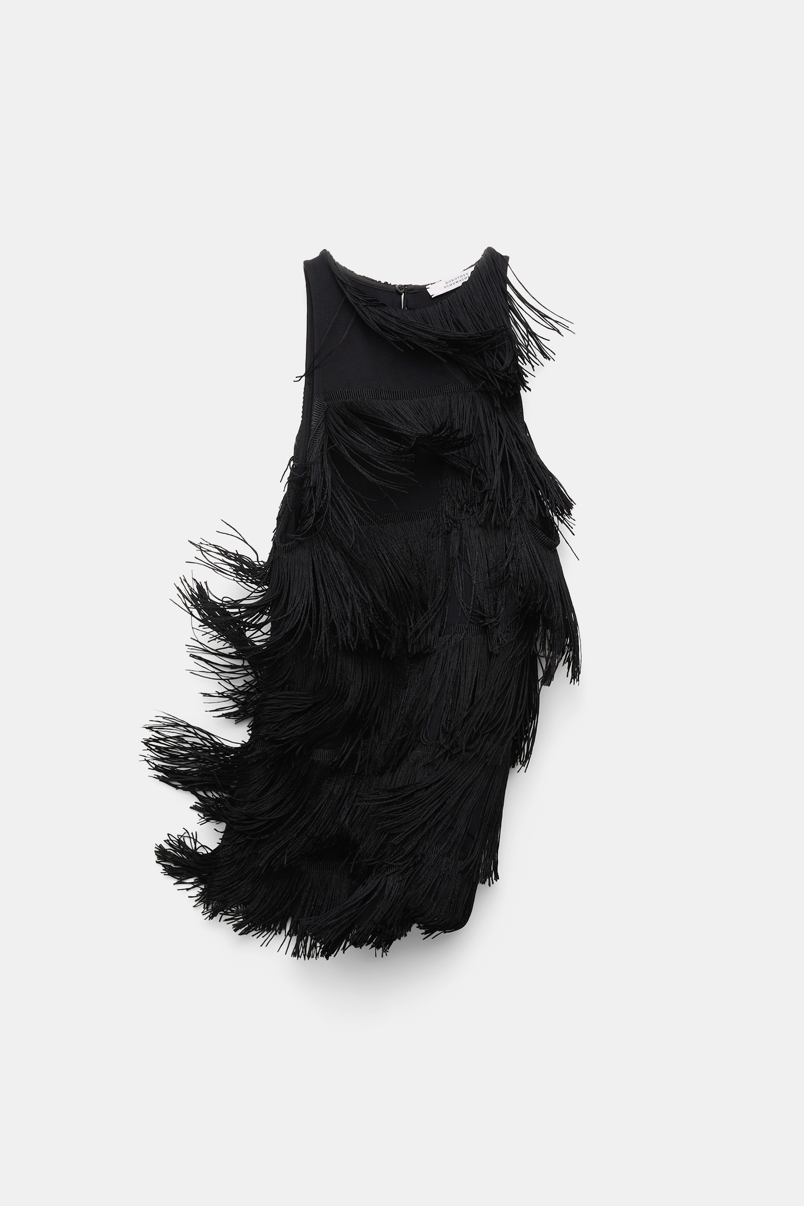 Dorothee Schumacher Punto Milano Top mit Allover Fransen pure black