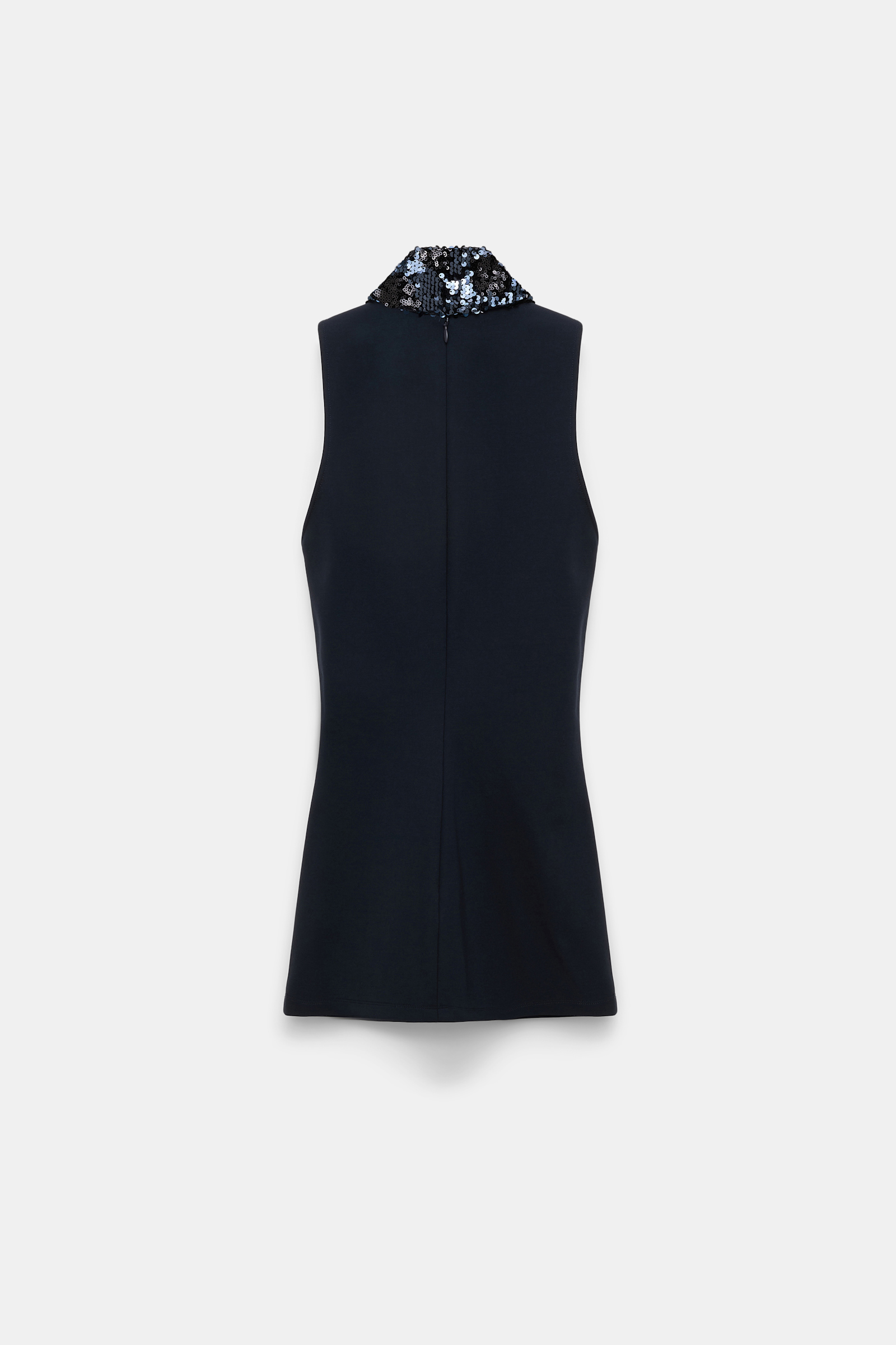 Dorothee Schumacher Punto Milano top with sequin scarf dark navy