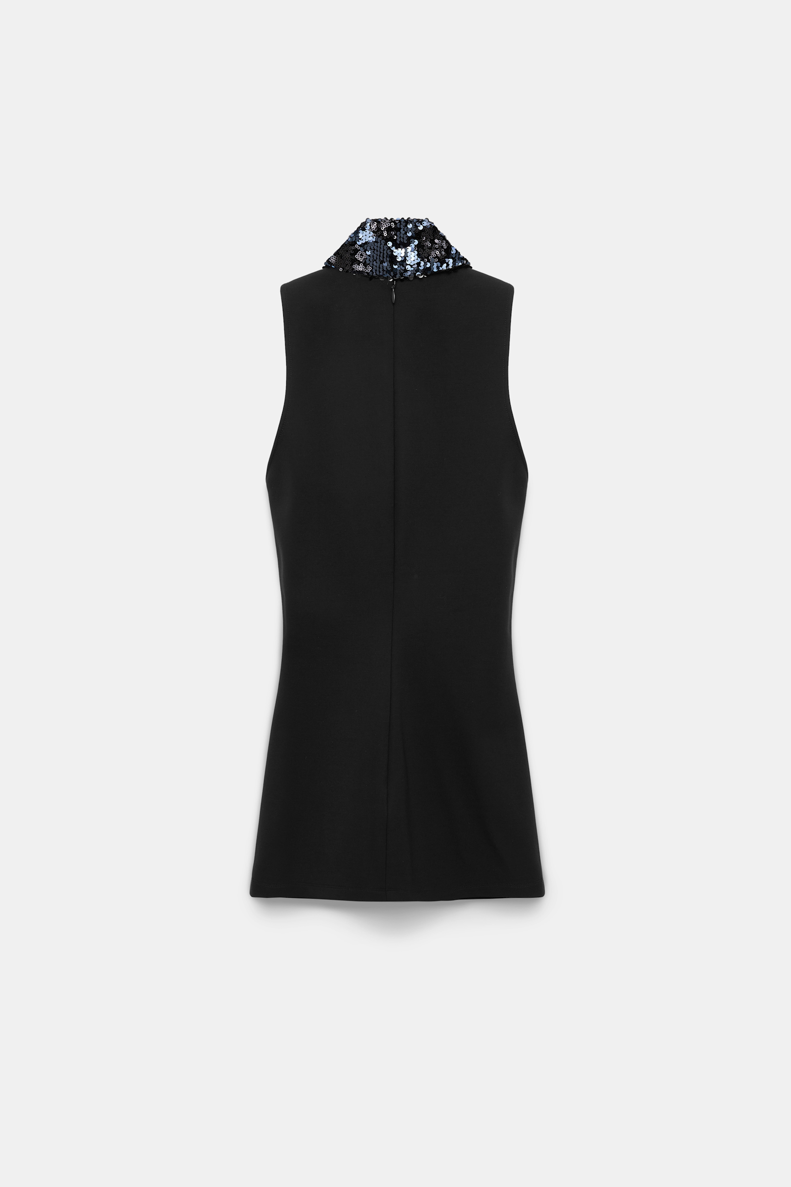 Dorothee Schumacher V-Neck Top aus Punto Milano mit Pailletten-Schal pure black