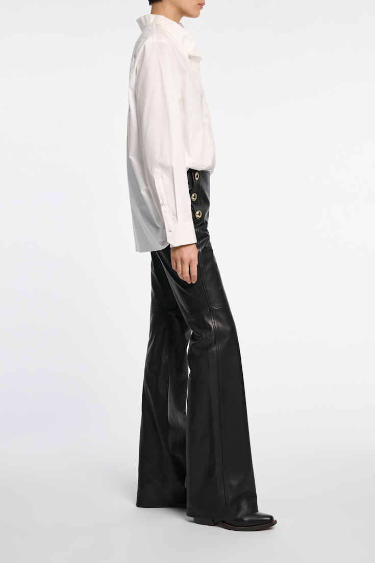 Dorothee Schumacher Cotton-poplin shirt with asymmetrical plastron and collar pure white