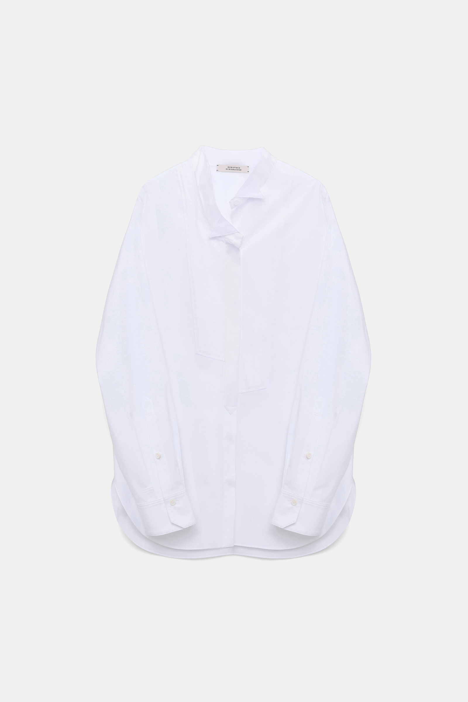 Dorothee Schumacher Cotton-poplin shirt with asymmetrical plastron and collar pure white