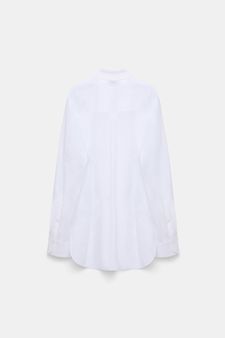 Dorothee Schumacher Cotton-poplin shirt with asymmetrical plastron and collar pure white