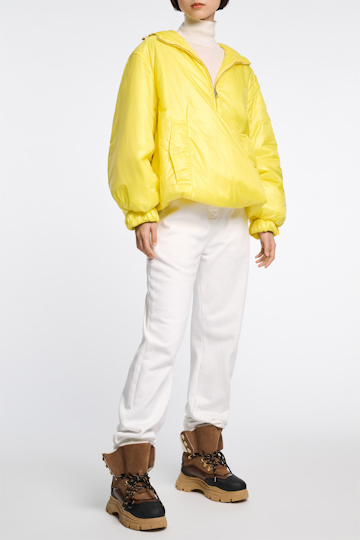 Dorothee Schumacher Hooded nylon anorak-style jacket lime light