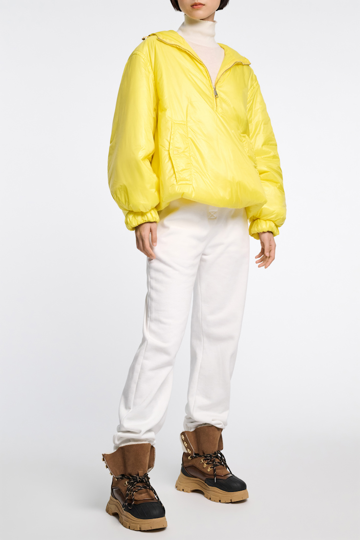 Dorothee Schumacher Hooded nylon anorak-style jacket lime light