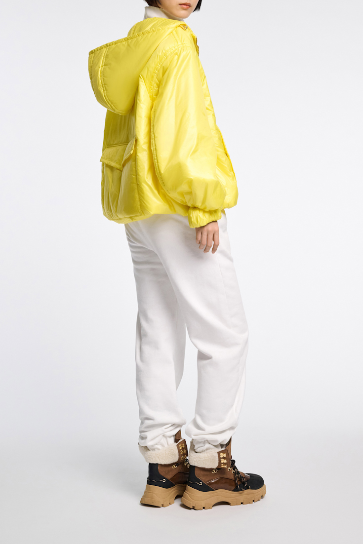 Dorothee Schumacher Hooded nylon anorak-style jacket lime light