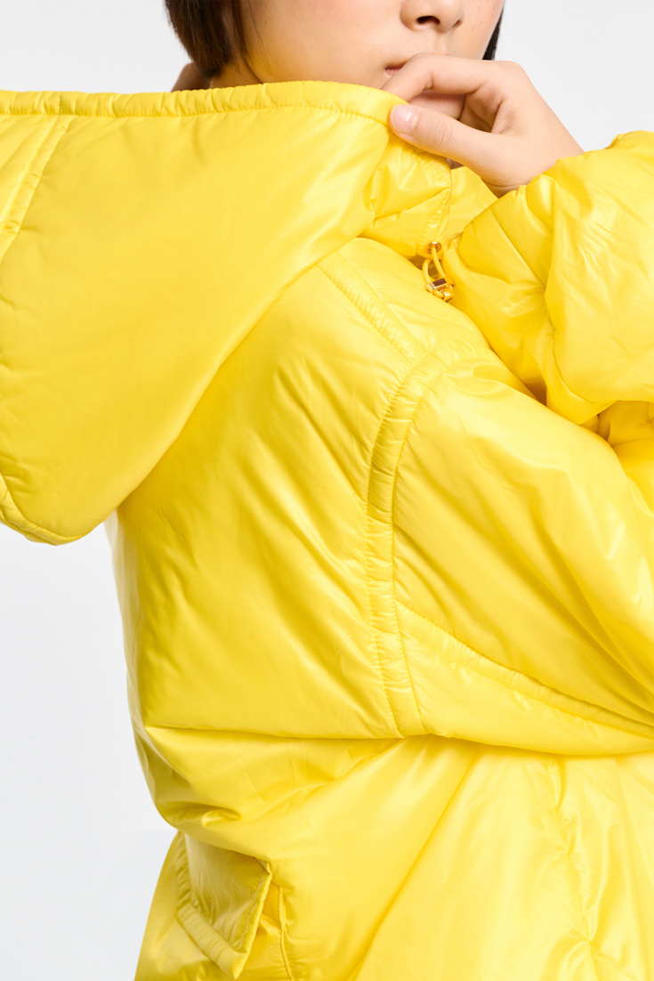 Dorothee Schumacher Hooded nylon anorak-style jacket lime light