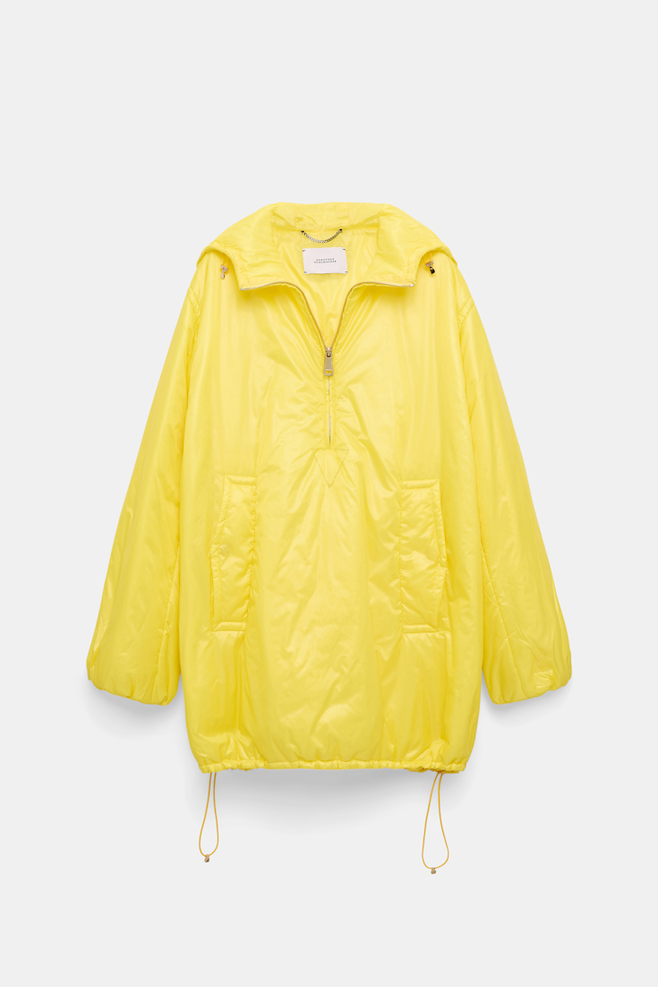 Dorothee Schumacher Hooded nylon anorak-style jacket lime light