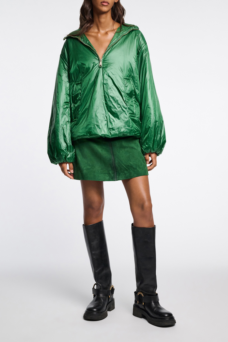 Dorothee Schumacher Hooded nylon anorak-style jacket gras green