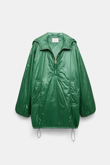 Dorothee Schumacher Hooded nylon anorak-style jacket gras green