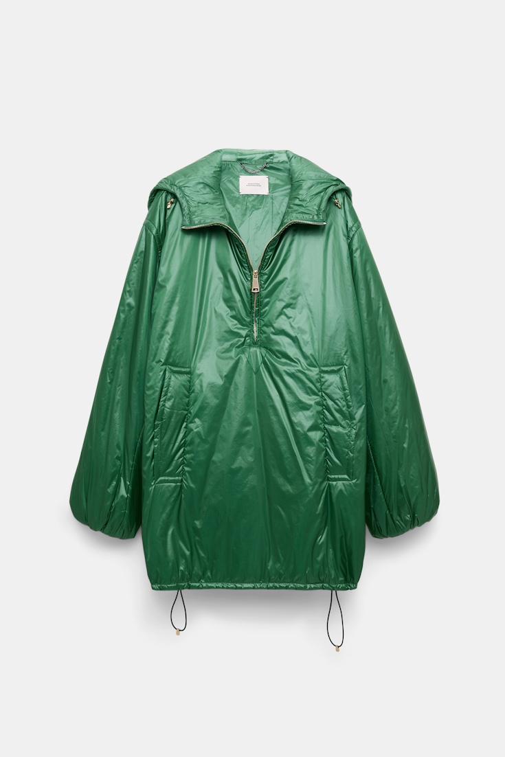 Dorothee Schumacher Hooded nylon anorak-style jacket gras green