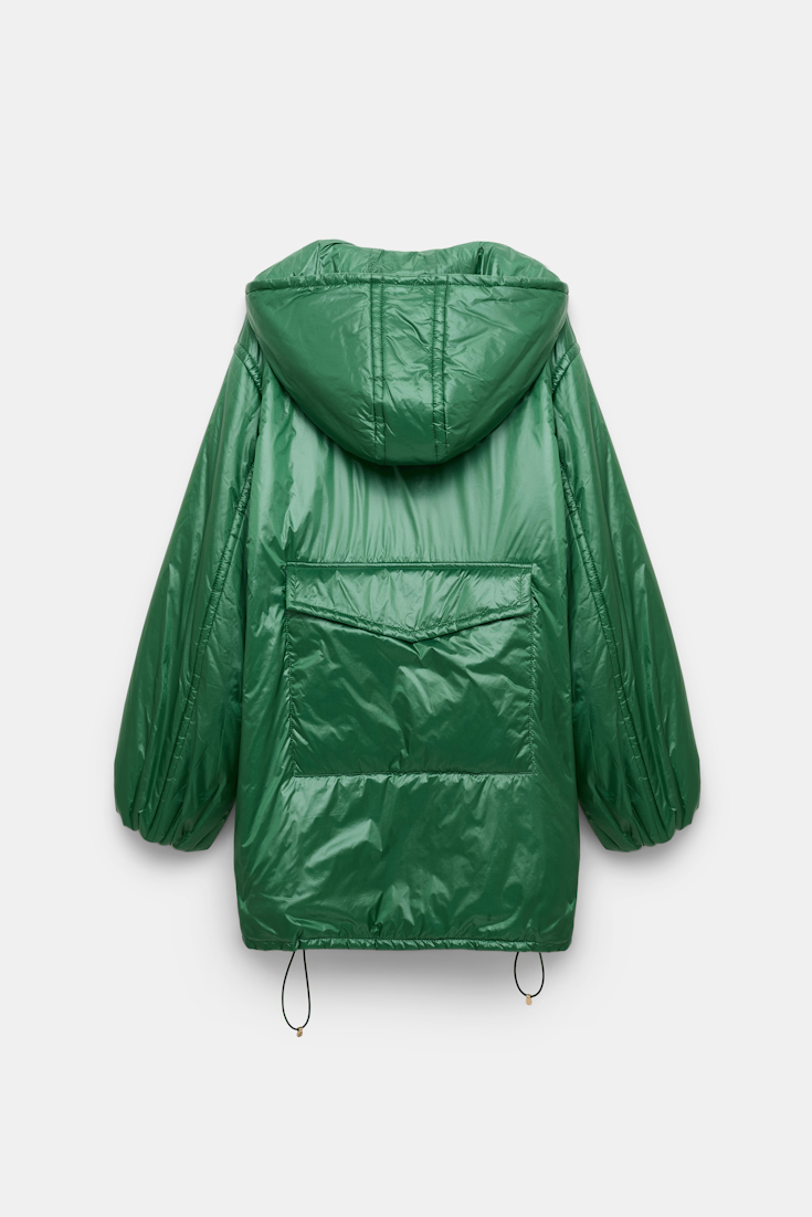 Dorothee Schumacher Hooded nylon anorak-style jacket gras green