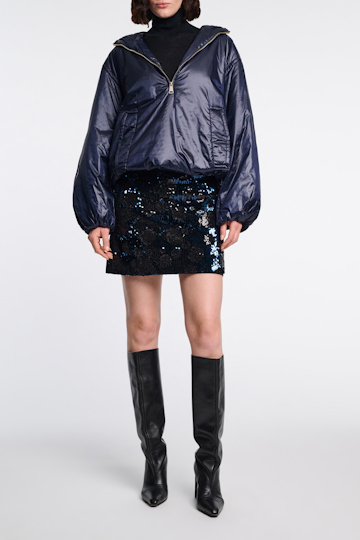 Dorothee Schumacher Hooded nylon anorak-style jacket dark navy