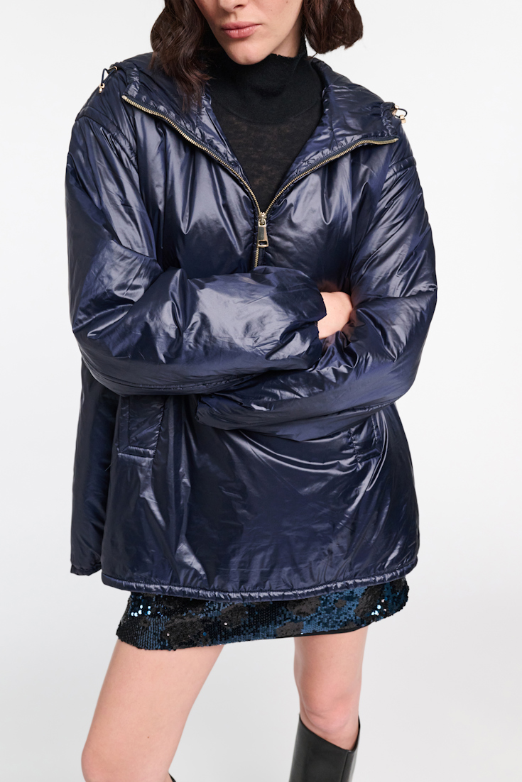 Dorothee Schumacher Hooded nylon anorak-style jacket dark navy