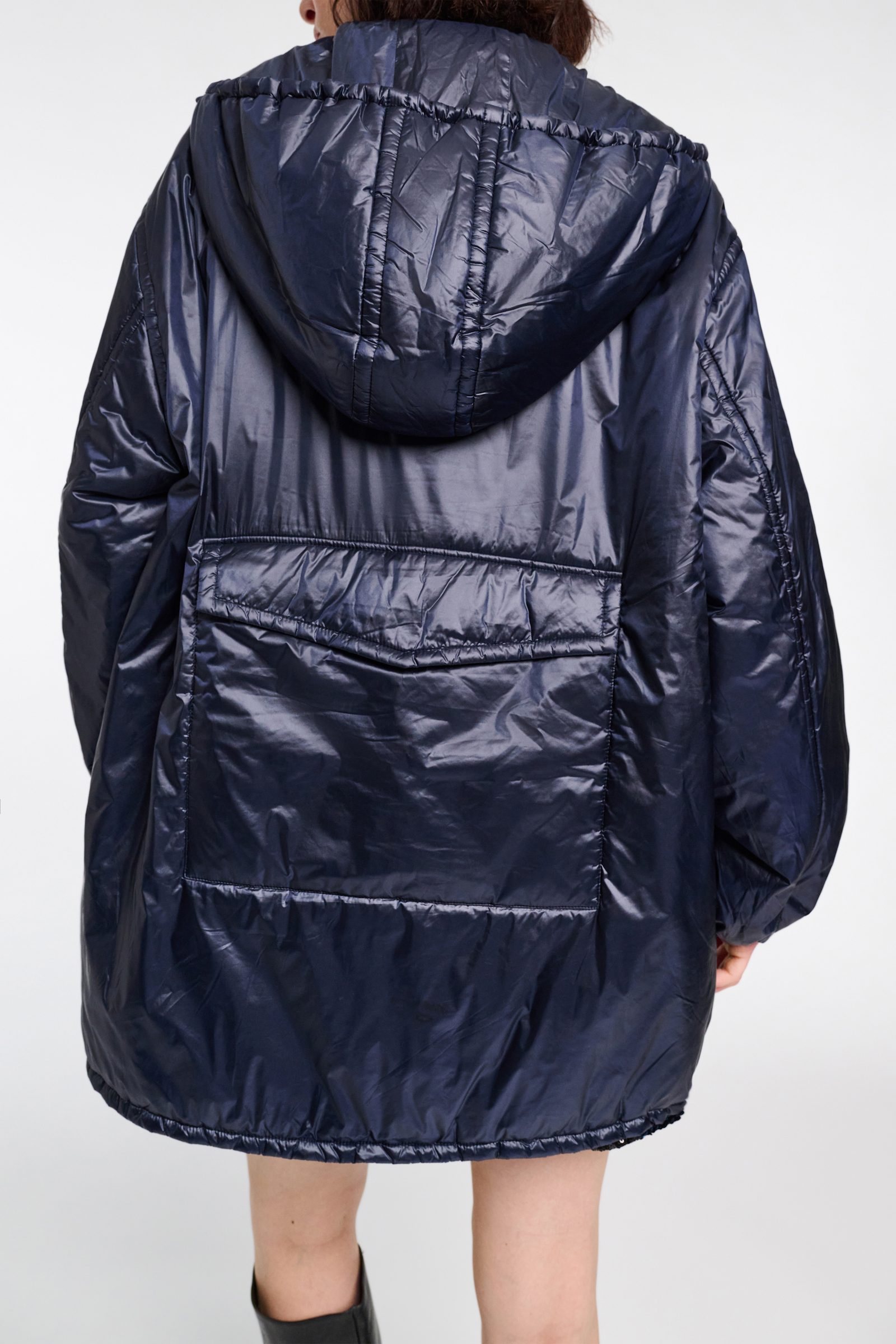 Dorothee Schumacher Hooded nylon anorak-style jacket dark navy