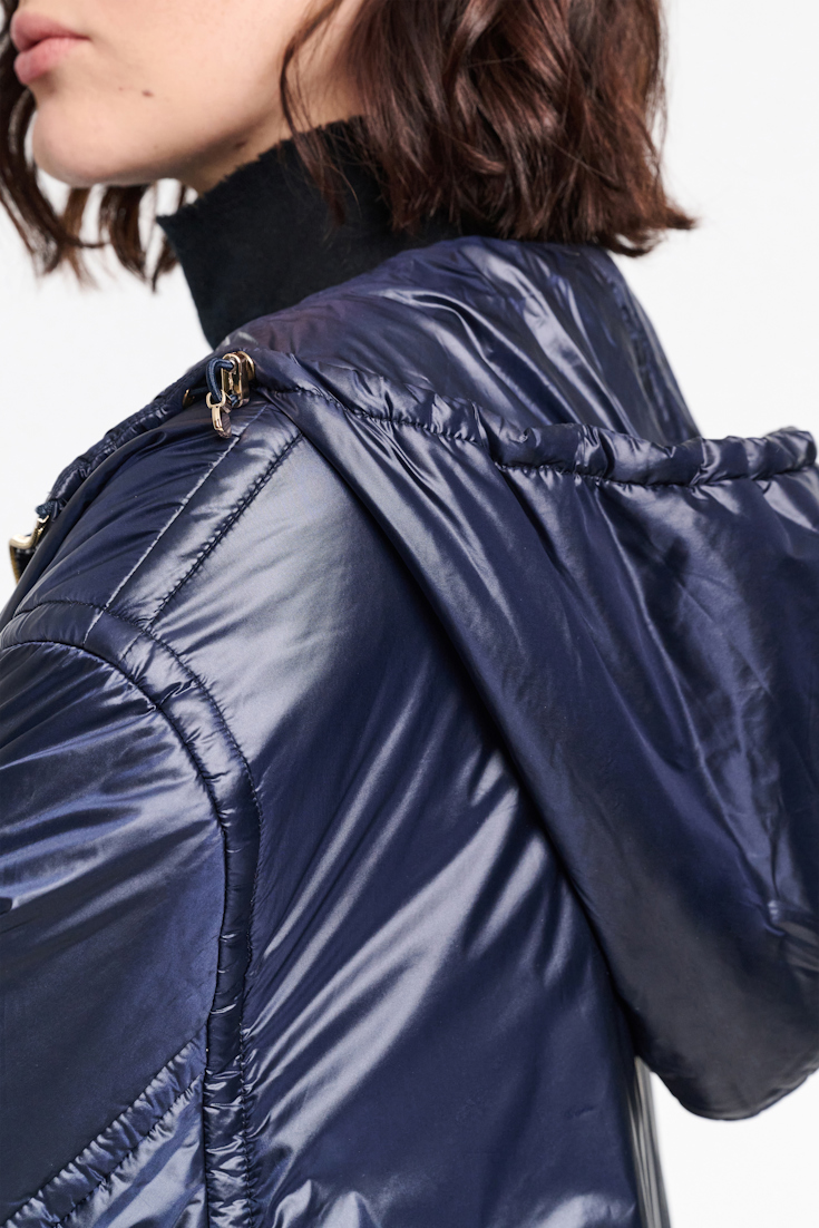 Dorothee Schumacher Hooded nylon anorak-style jacket dark navy