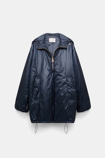 Dorothee Schumacher Hooded nylon anorak-style jacket dark navy