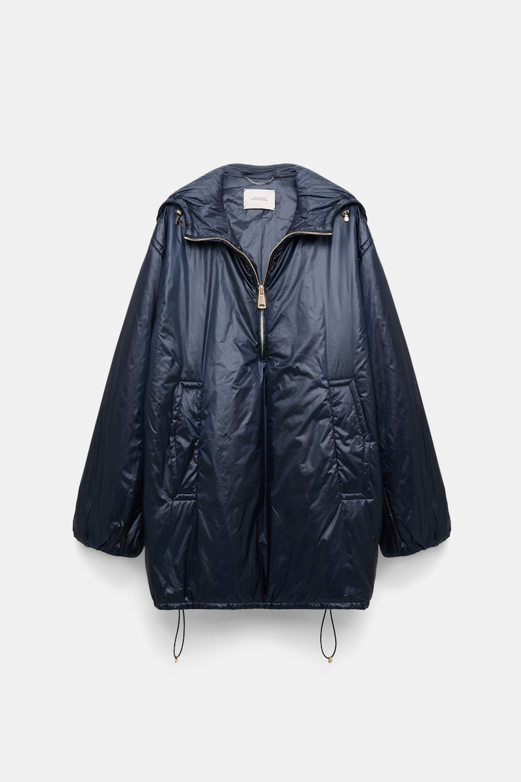 Dorothee Schumacher Hooded nylon anorak-style jacket dark navy