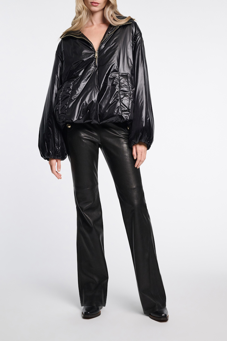 Dorothee Schumacher Hooded nylon anorak-style jacket pure black