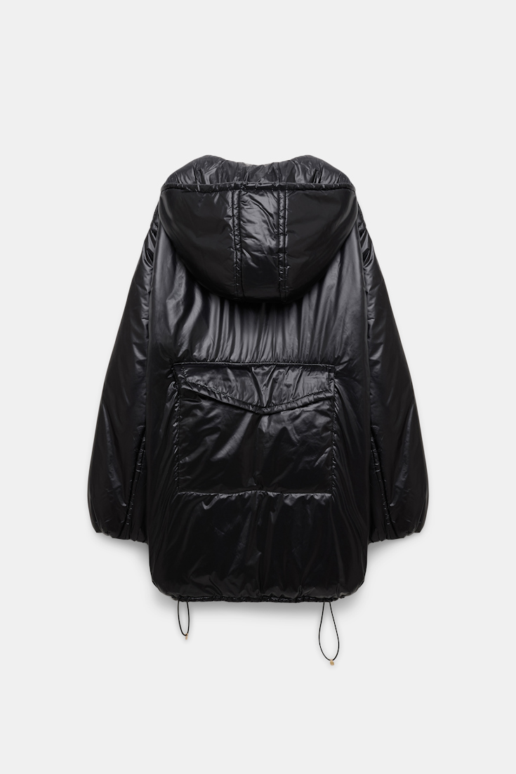 Dorothee Schumacher Hooded nylon anorak-style jacket pure black