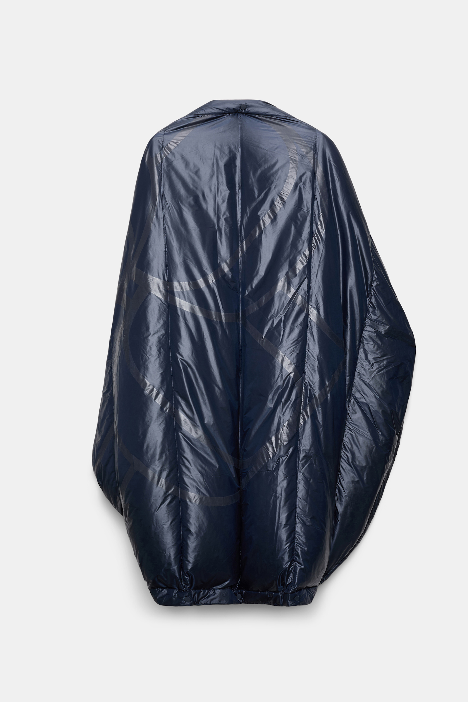 Dorothee Schumacher Nylon cape with reflective "D rose" print dark navy