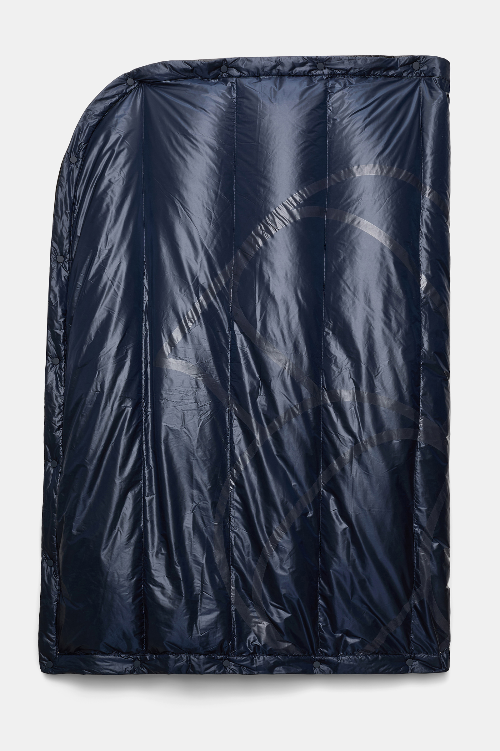 Dorothee Schumacher Nylon cape with reflective "D rose" print dark navy