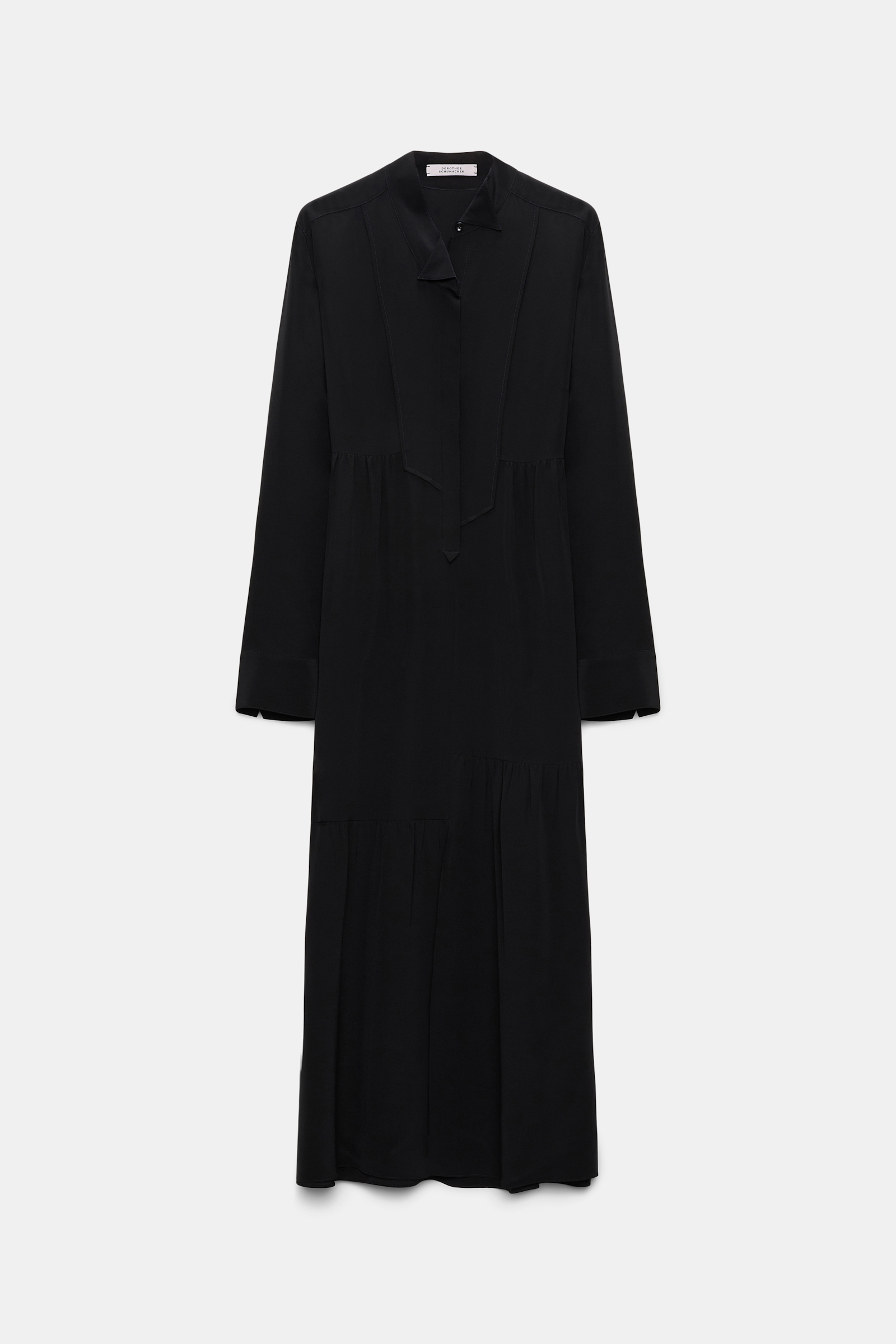 Dorothee Schumacher Seidenkleid mit Details aus Seiden Crêpe de Chine pure black