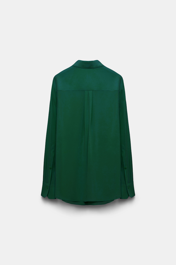 Dorothee Schumacher Seidenbluse aus Crêpe de Chine gras green