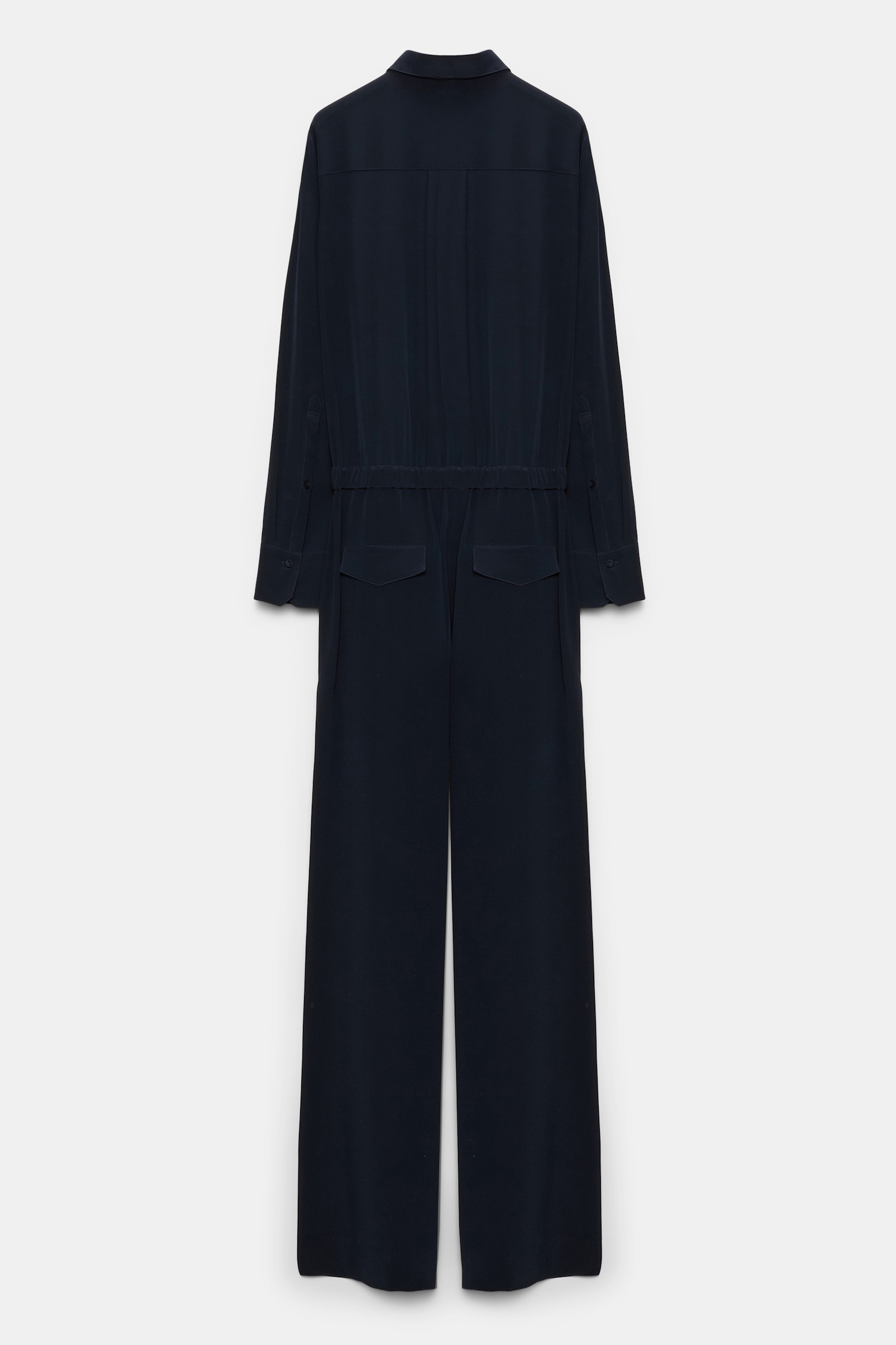 Dorothee Schumacher Crêpe de chine silk jumpsuit with epaulettes dark navy