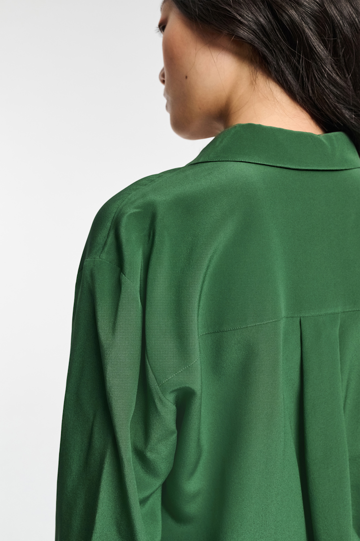 Dorothee Schumacher Crêpe de chine silk blouse gras green