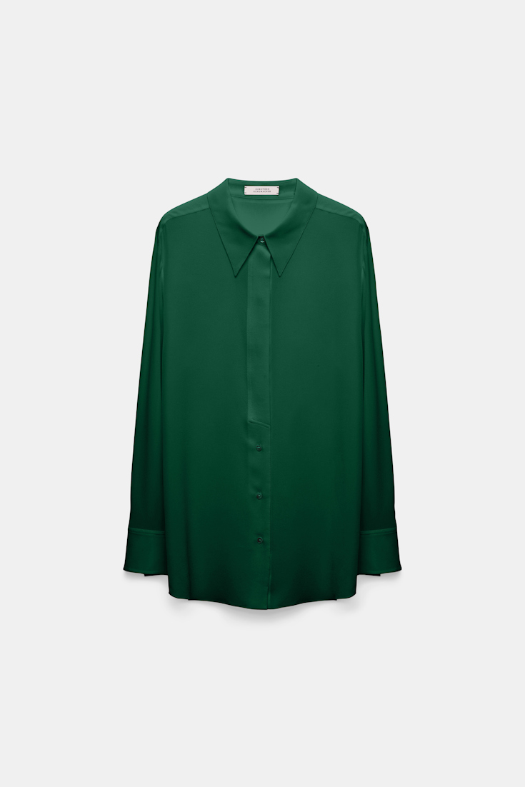 Dorothee Schumacher Crêpe de chine silk blouse gras green
