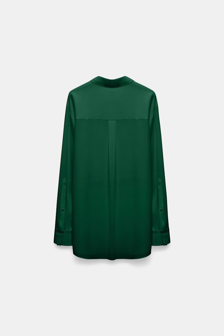 Dorothee Schumacher Crêpe de chine silk blouse gras green