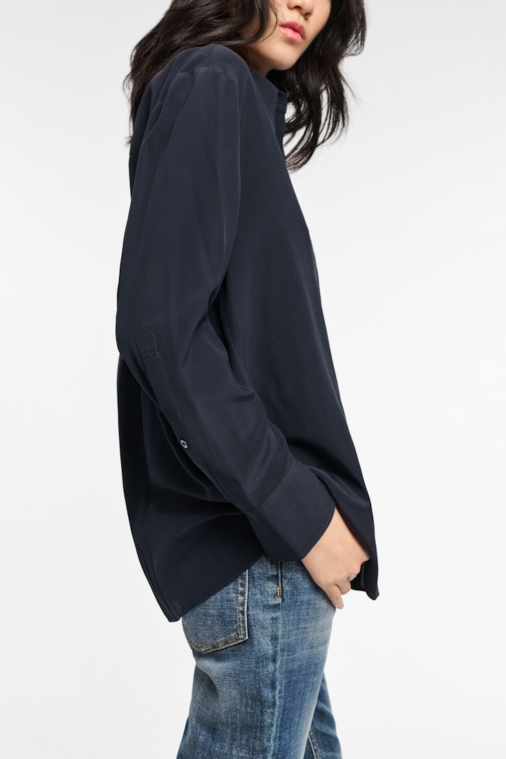 Dorothee Schumacher Crêpe de chine silk blouse dark navy