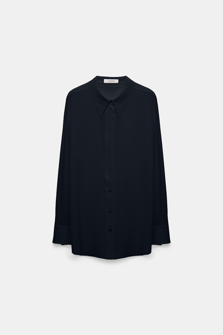Dorothee Schumacher Crêpe de chine silk blouse dark navy
