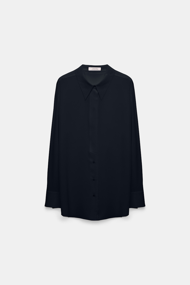 Dorothee Schumacher Crãªpe De Chine Silk Blouse In Blue