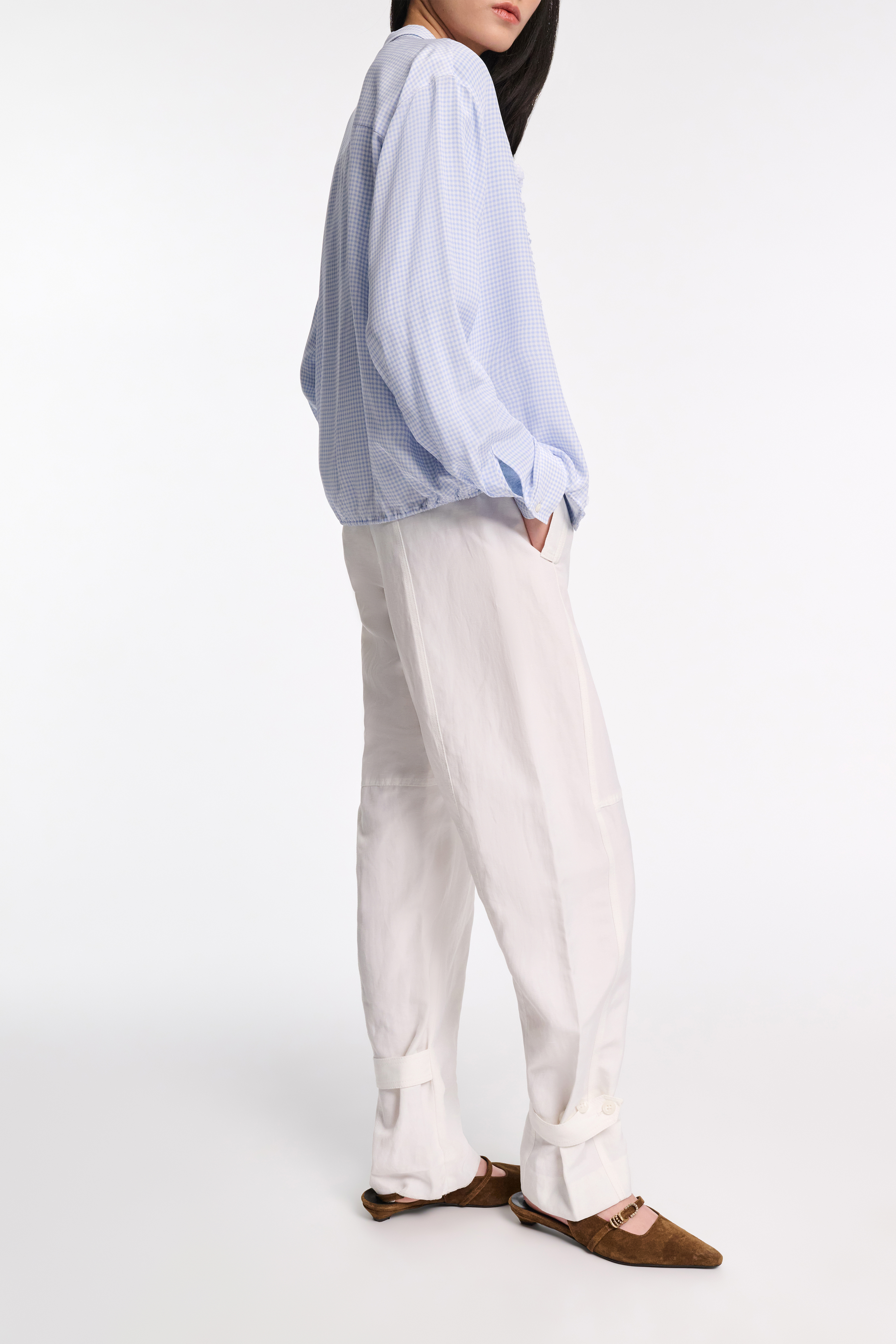 denim louise blouse/black | papier.official