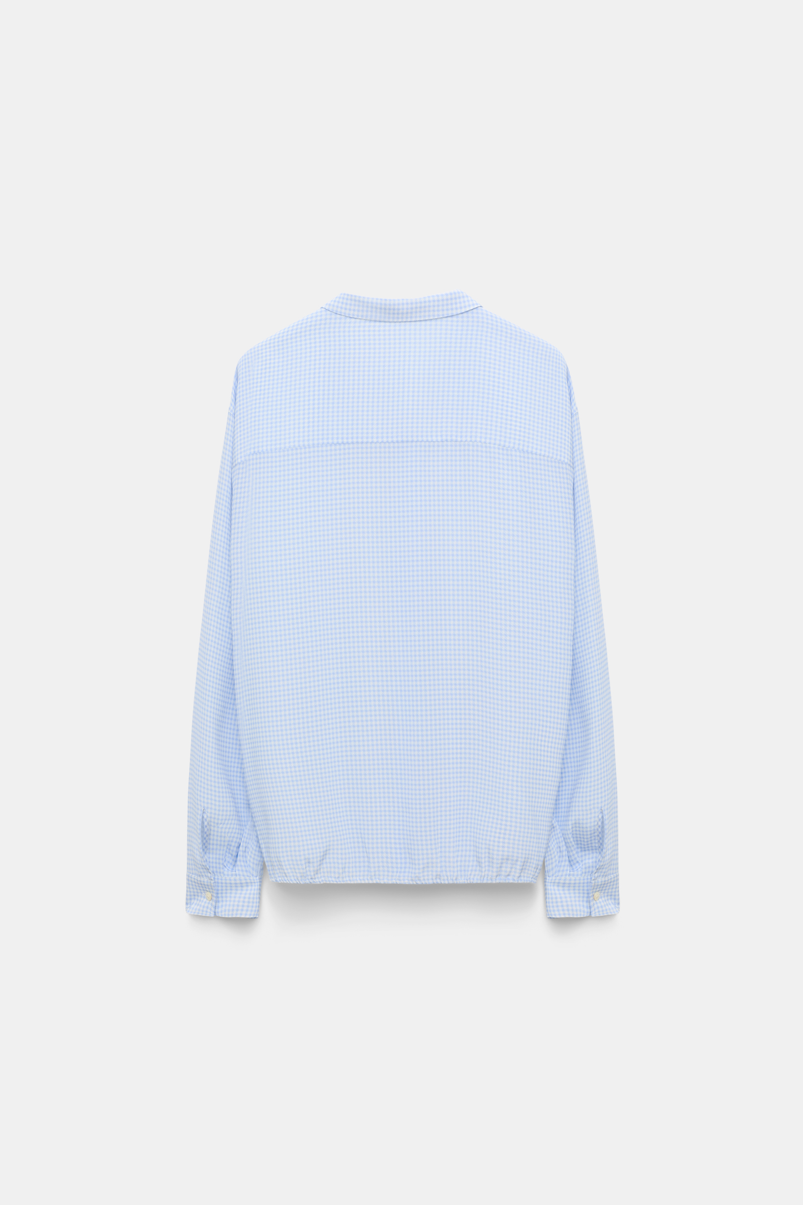 Dorothee Schumacher Blouson-Bluse aus Seide-Viskose Mix mit Vichy-Print blue vichy