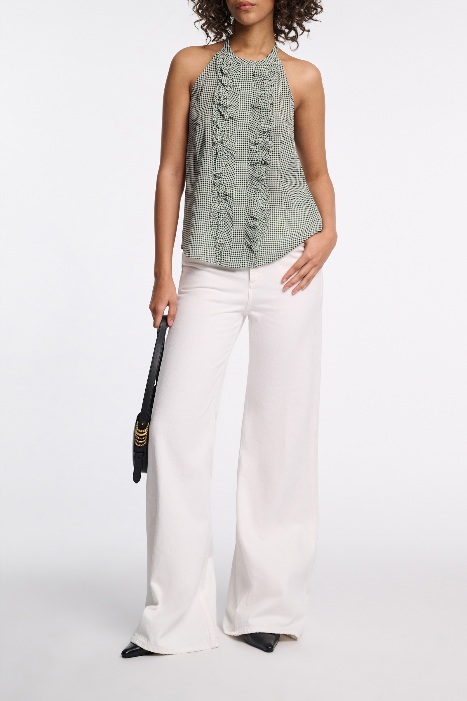 Dorothee Schumacher Top aus Seide-Viskose Mix mit Vichy-Print green vichy