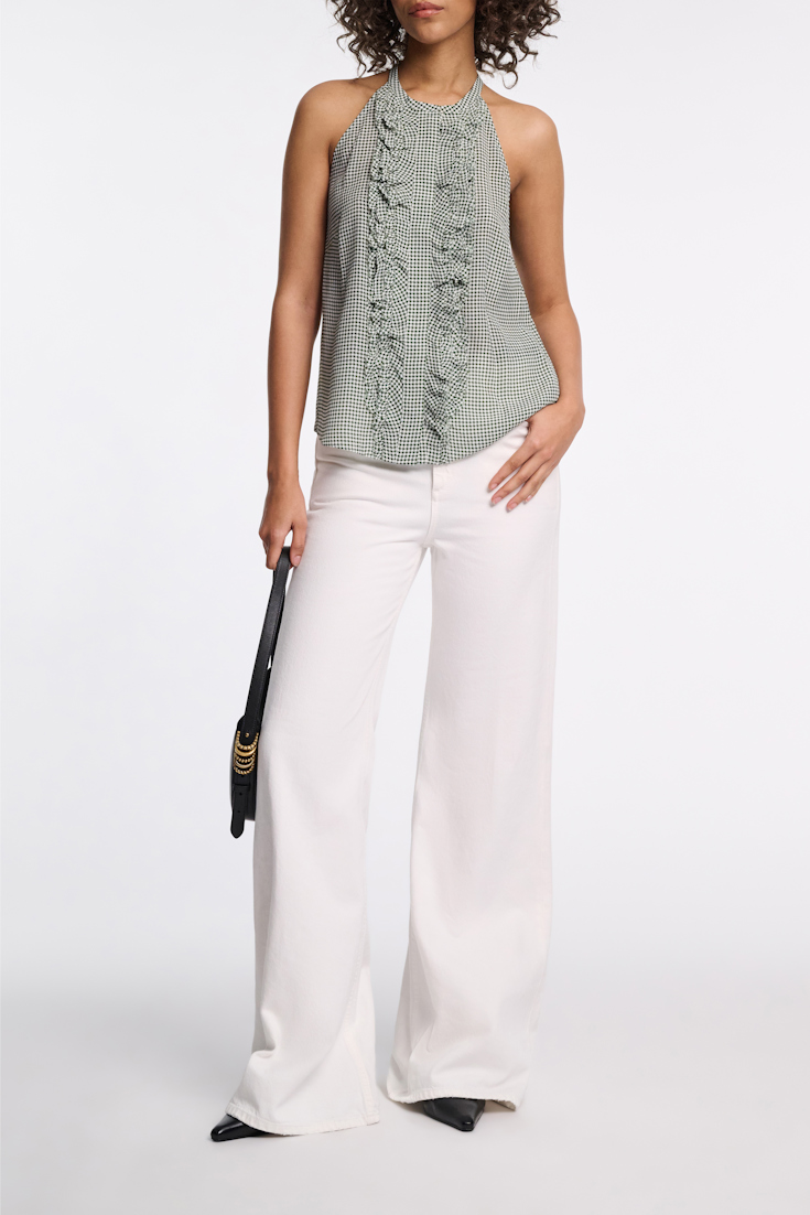 Dorothee Schumacher Top aus Seide-Viskose Mix mit Vichy-Print green vichy