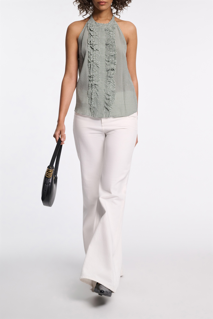 Dorothee Schumacher Top aus Seide-Viskose Mix mit Vichy-Print green vichy