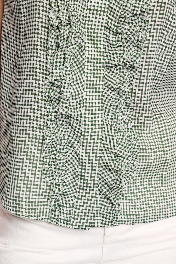 Dorothee Schumacher Top aus Seide-Viskose Mix mit Vichy-Print green vichy