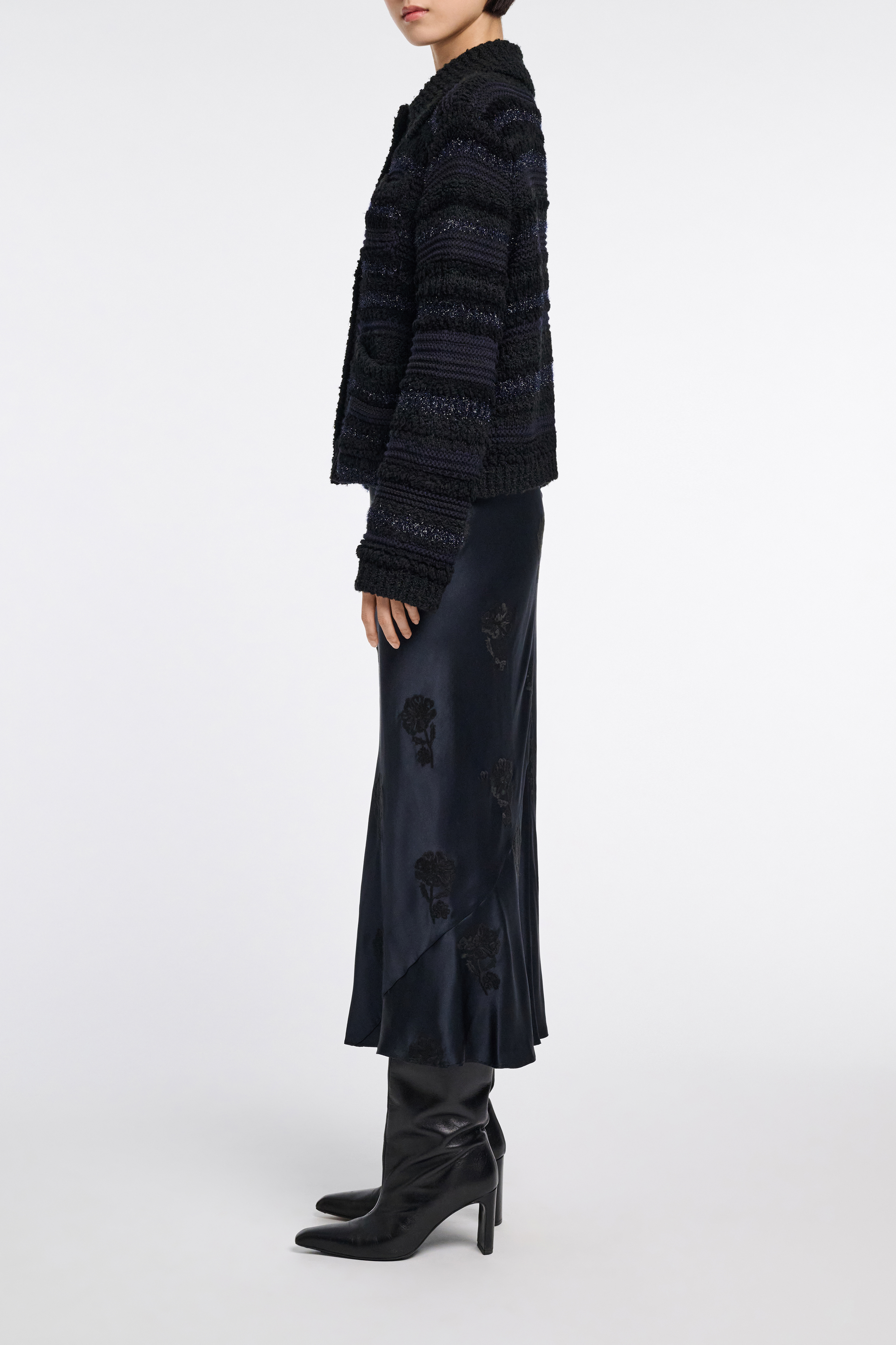 【Dorothee Schumacher】ストライプシルクツイルミディスカート Dorothee Schumacher lace-appliqué Camisole Silk Dress