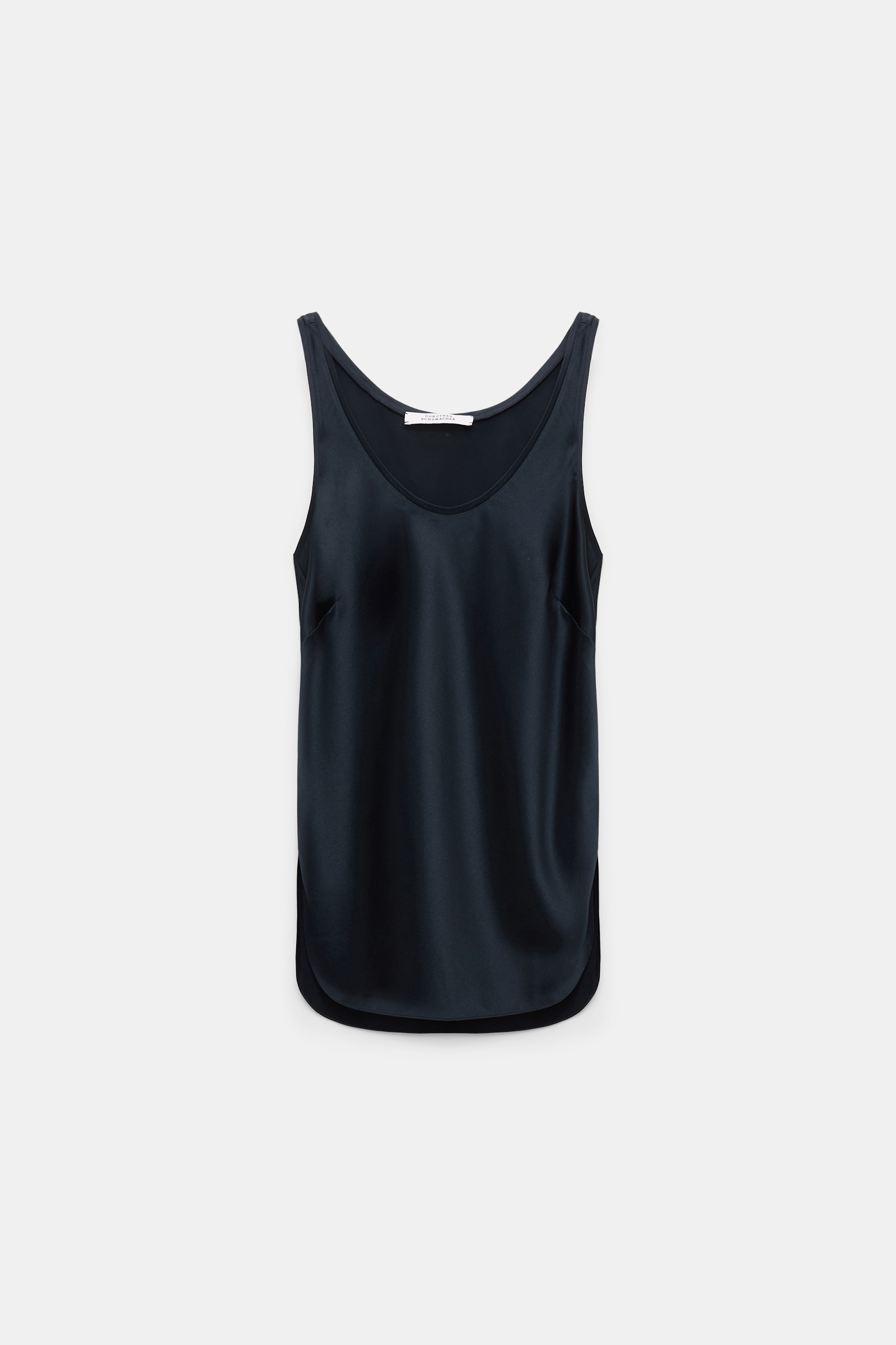 Dorothee Schumacher Silk-satin tank top dark navy