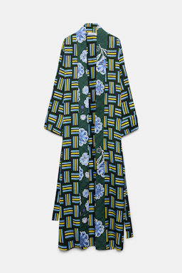 Dorothee Schumacher Mantel im Pyjama-Style mit Signature-Prints weave mix blue-green