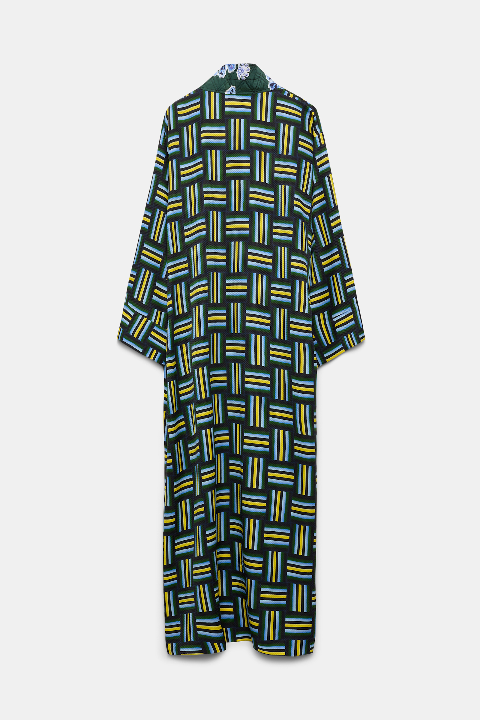 Dorothee Schumacher Printed silk jacquard pajama coat weave mix blue-green