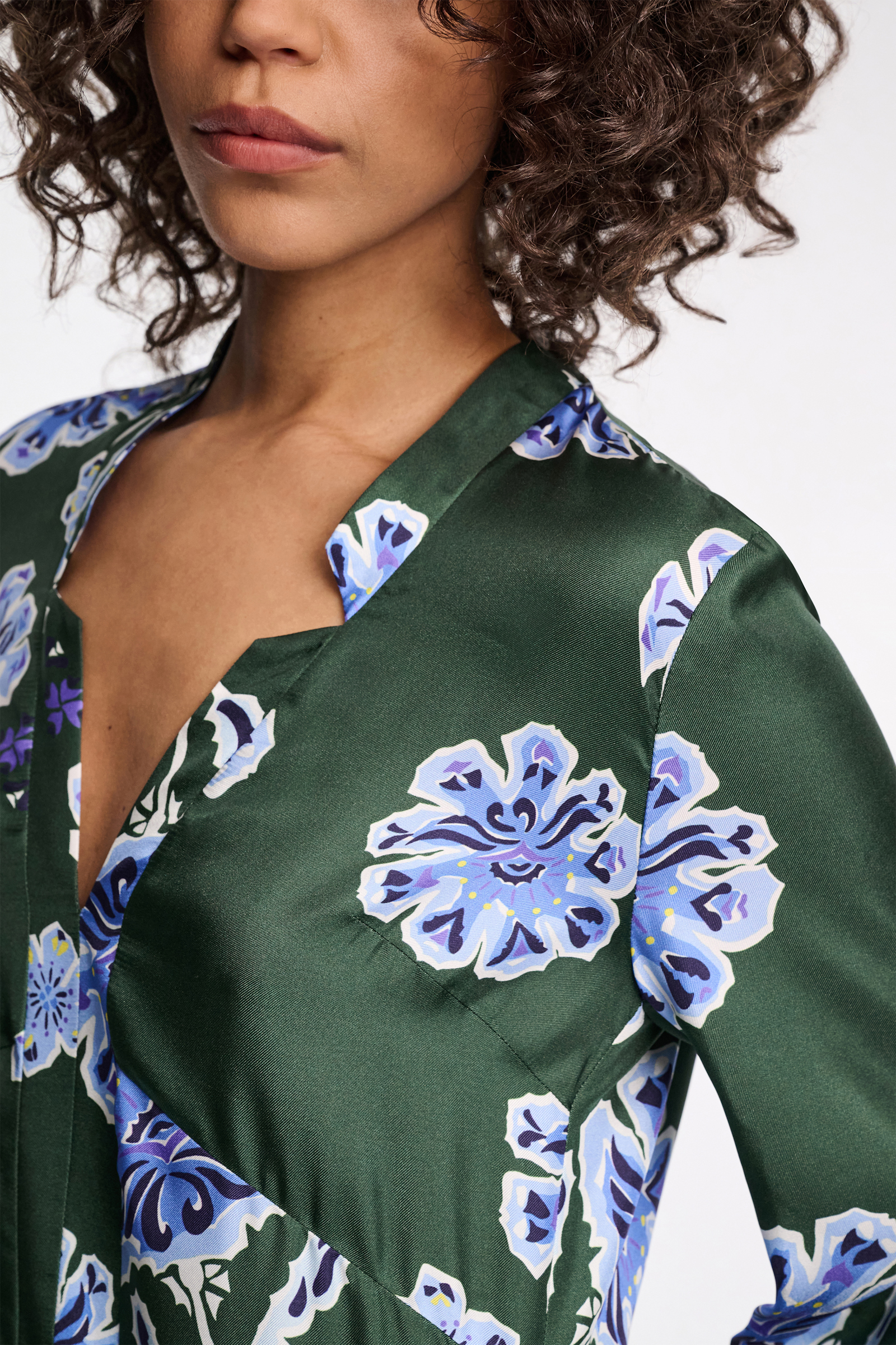 Dorothee Schumacher Midikleid aus bedrucktem Seidentwill Big Garden green